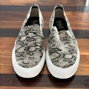 Keds Women's Black and White Snake Print Sneakers